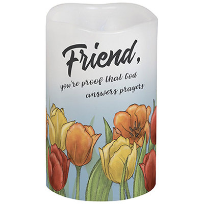 Friend, you're proof that God answers prayers Candle from your local Clinton,TN florist, Knight's Flowers