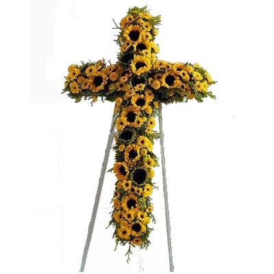 Sunflower Cross from your local Clinton,TN florist, Knight's Flowers