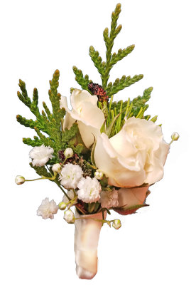 Wild Romance Boutonniere-Ivory  from your local Clinton,TN florist, Knight's Flowers