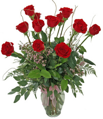 Dozen Long Stem Red Roses Arranged from your local Clinton,TN florist, Knight's Flowers
