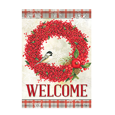 Small Winter Berry Welcome Flag  from your local Clinton,TN florist, Knight's Flowers