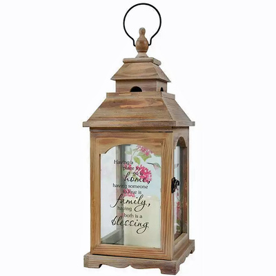 Family Wooden Lantern with LED Candle from your local Clinton,TN florist, Knight's Flowers