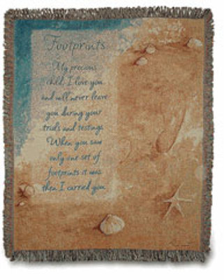Footprints Tapestry Throw from your local Clinton,TN florist, Knight's Flowers