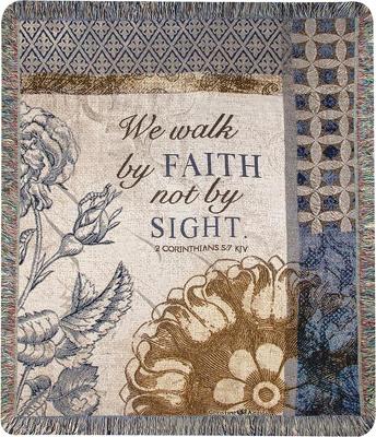 We Walk by Faith Tapestry Throw from your local Clinton,TN florist, Knight's Flowers