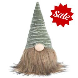 Small Green Velvet Sitting Gnome from your local Clinton,TN florist, Knight's Flowers