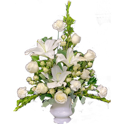 Peaceful White Lilies Arrangement  from your local Clinton,TN florist, Knight's Flowers