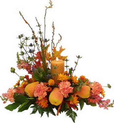 Orange Medley Centerpiece from your local Clinton,TN florist, Knight's Flowers