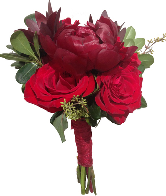 Rumba Red Bridesmaid Bouquet from your local Clinton,TN florist, Knight's Flowers