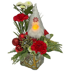 Gnome for the Holidays Bouquet from your local Clinton,TN florist, Knight's Flowers