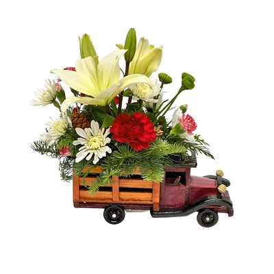 Truck Centerpiece from your local Clinton,TN florist, Knight's Flowers