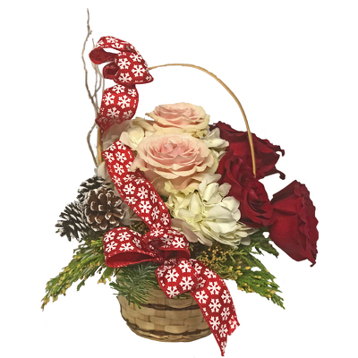 Warm Tidings Basket from your local Clinton,TN florist, Knight's Flowers