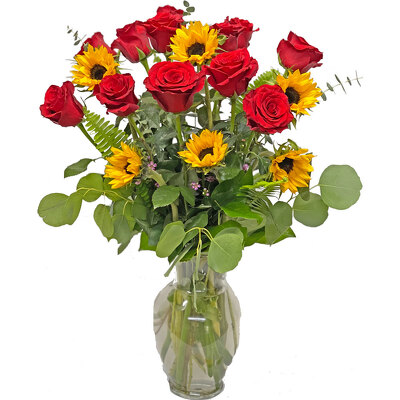 Roses and Sunflowers from your local Clinton,TN florist, Knight's Flowers
