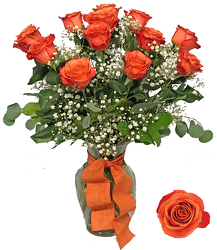 Fascinating Orange Crush Roses from your local Clinton,TN florist, Knight's Flowers
