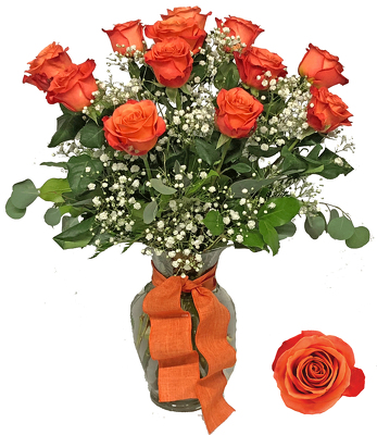 Fascinating Orange Crush Roses from your local Clinton,TN florist, Knight's Flowers