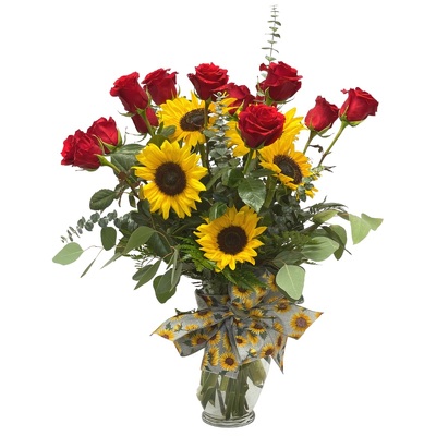 Roses and Sunflowers from your local Clinton,TN florist, Knight's Flowers