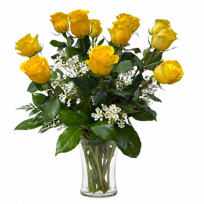 ⭐1 Dozen Radiant Yellow Roses from your local Clinton,TN florist, Knight's Flowers