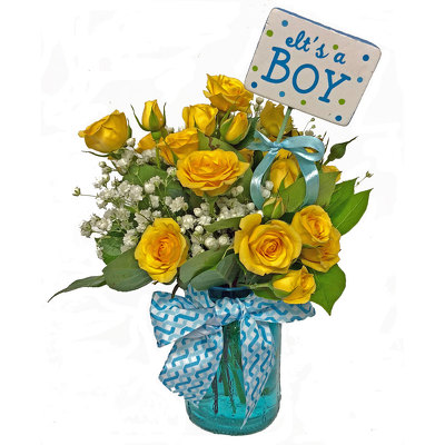 Rosy Baby Boy Bouquet from your local Clinton,TN florist, Knight's Flowers