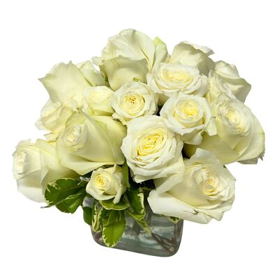 Simply Roses-White Opulence from your local Clinton,TN florist, Knight's Flowers
