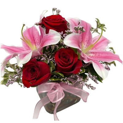 Stargazers & Roses Bouquet from your local Clinton,TN florist, Knight's Flowers