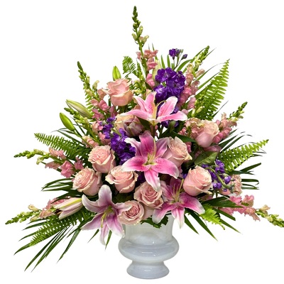 Stargazers & Roses Basket from your local Clinton,TN florist, Knight's Flowers