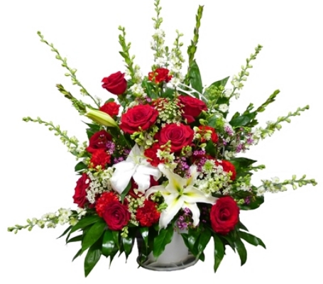 Splendid  Grace Funeral Basket from your local Clinton,TN florist, Knight's Flowers