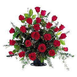 Red Rose Sympathy Basket from your local Clinton,TN florist, Knight's Flowers