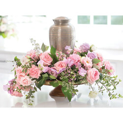 Pink Serenity Urn Arrangement from your local Clinton,TN florist, Knight's Flowers