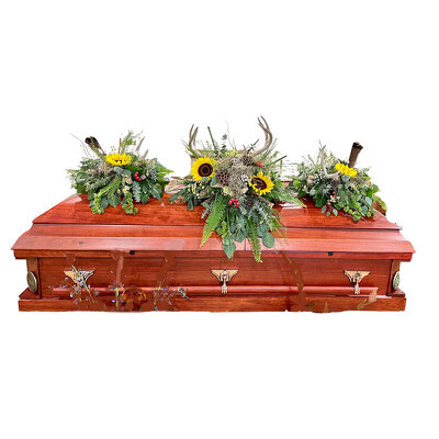 Woodsy Casket Spray from your local Clinton,TN florist, Knight's Flowers
