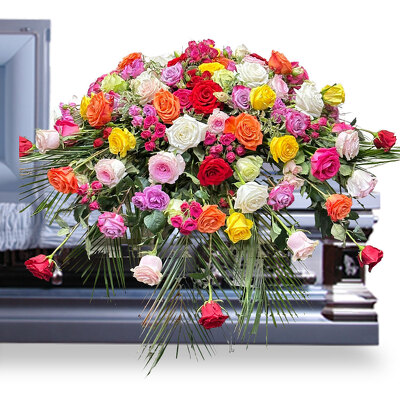 Rose Garden Casket Spray from your local Clinton,TN florist, Knight's Flowers