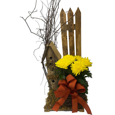 Mum Garden Birdhouse from your local Clinton,TN florist, Knight's Flowers