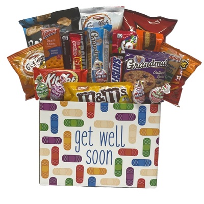 Get Well Soon Snack Basket from your local Clinton,TN florist, Knight's Flowers