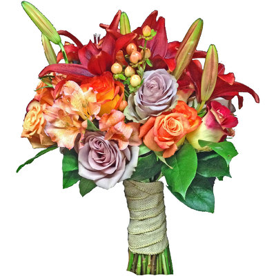 Orange Bridal Bouquet from your local Clinton,TN florist, Knight's Flowers
