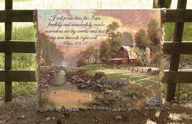 Sunset at Riverbend Farm Tapestry Throw from your local Clinton,TN florist, Knight's Flowers
