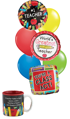 #1 Teacher Balloon Bouquet from your local Clinton,TN florist, Knight's Flowers