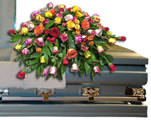 Mixed Roses Casket Spray from your local Clinton,TN florist, Knight's Flowers