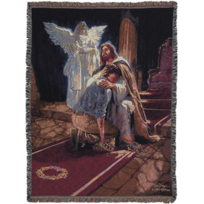 Safely Home Tapestry Throw from your local Clinton,TN florist, Knight's Flowers