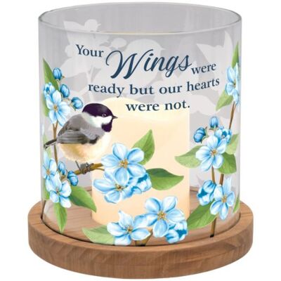Wings Were Ready Hurricane Candle from your local Clinton,TN florist, Knight's Flowers