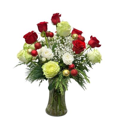 Holly Jolly Roses from your local Clinton,TN florist, Knight's Flowers