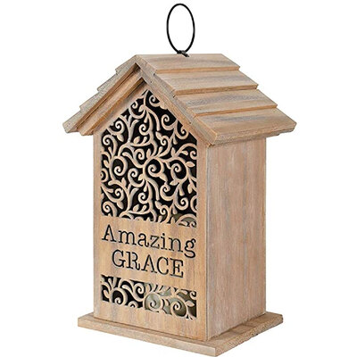 Amazing Grace Wooden House Cutout Lantern from your local Clinton,TN florist, Knight's Flowers