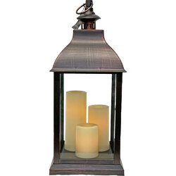 Farmhouse Lantern with 3 Candles from your local Clinton,TN florist, Knight's Flowers