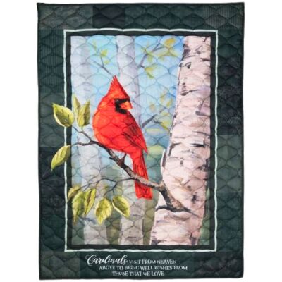 Cardinals Visit Quilted Throw from your local Clinton,TN florist, Knight's Flowers