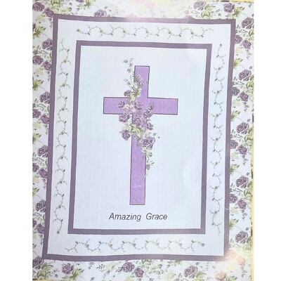 Amazing Grace Purple Floral Cross Throw from your local Clinton,TN florist, Knight's Flowers