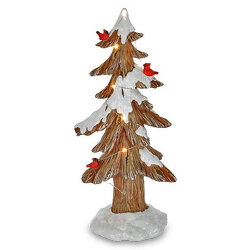 Light up Snow Tree with Cardinals from your local Clinton,TN florist, Knight's Flowers