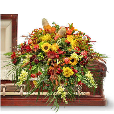 Heavenly Garden Casket Spray from your local Clinton,TN florist, Knight's Flowers