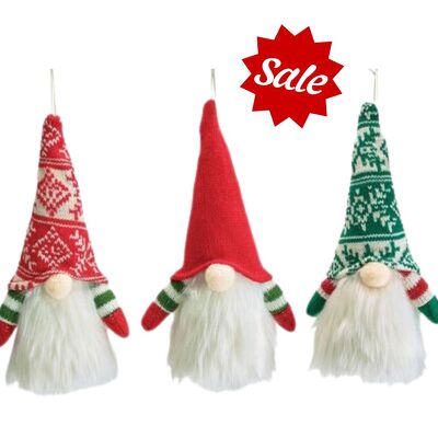 RED AND GREEN GNOME ORNAMENT ASSORTMENT from your local Clinton,TN florist, Knight's Flowers