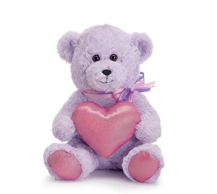 Lavender Fur Bear with heart from your local Clinton,TN florist, Knight's Flowers