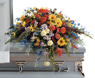Springtime Tribute Casket Spray from your local Clinton,TN florist, Knight's Flowers