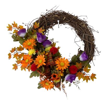 Fall Silk Flower Wreath from your local Clinton,TN florist, Knight's Flowers