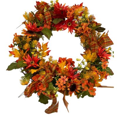 Fall Silk Leave Wreath from your local Clinton,TN florist, Knight's Flowers
