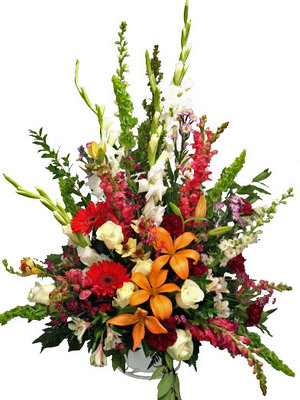 Garden Tribute Funeral Basket from your local Clinton,TN florist, Knight's Flowers